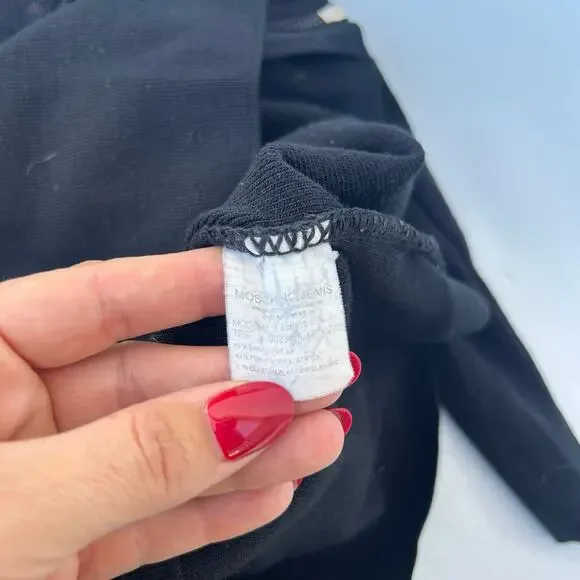 Vintage Y2K 2000s Moschino Jeans Black Full Zip Sweater Heart Sequin Small - Picture 9 of 9